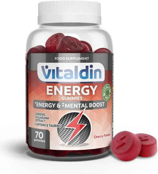 VITALDIN Energy Gummies – 70 Gominolas Energéticas con Ginseng, Guaraná, Cafeína & Taurina – Mejora la Concentración, Favorece el Rendimiento Físico y Mental - SacrificioShop VITALDIN Energy Gummies – 70 Gominolas Energéticas con Ginseng, Guaraná, Cafeína & Taurina – Mejora la Concentración, Favorece el Rendimiento Físico y Mental - undefined sacrificioshop.com